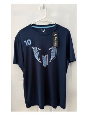 MESSI nwt size large Navy Blue Short Sleeve Athletic Top - Men's Shirt jersey